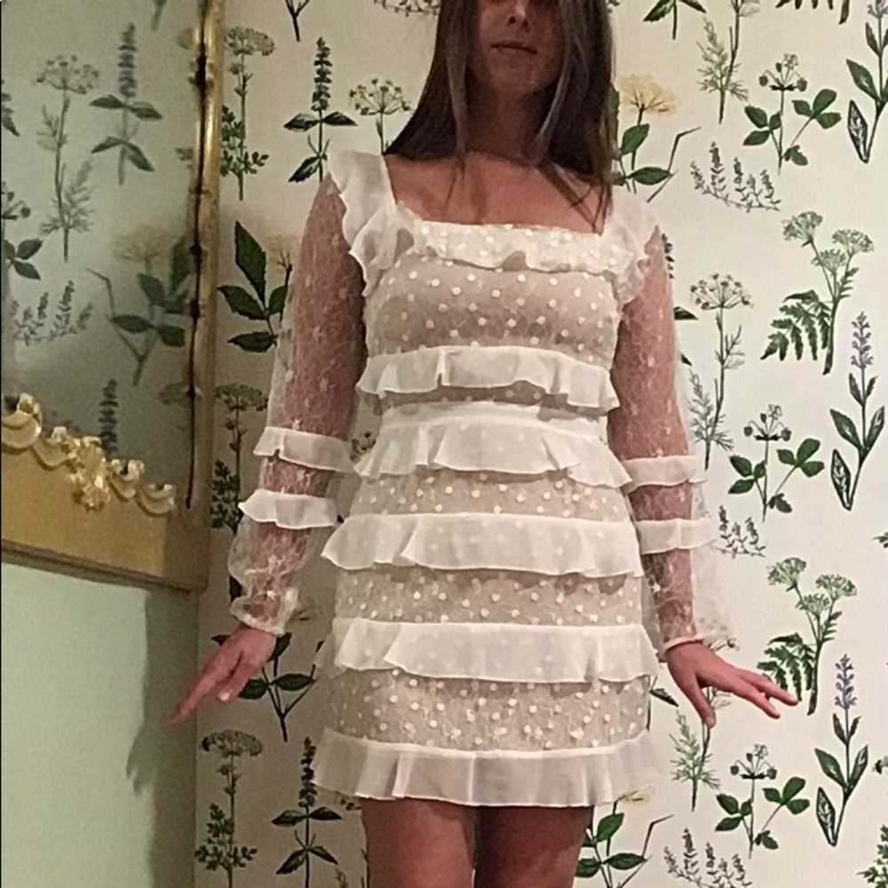 White Lace Tired Dress